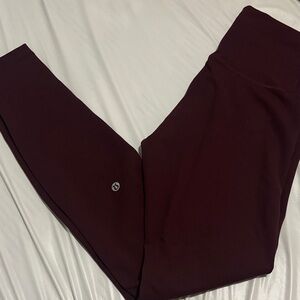 Lululemon garnet wunder train high rise 28” sz 6